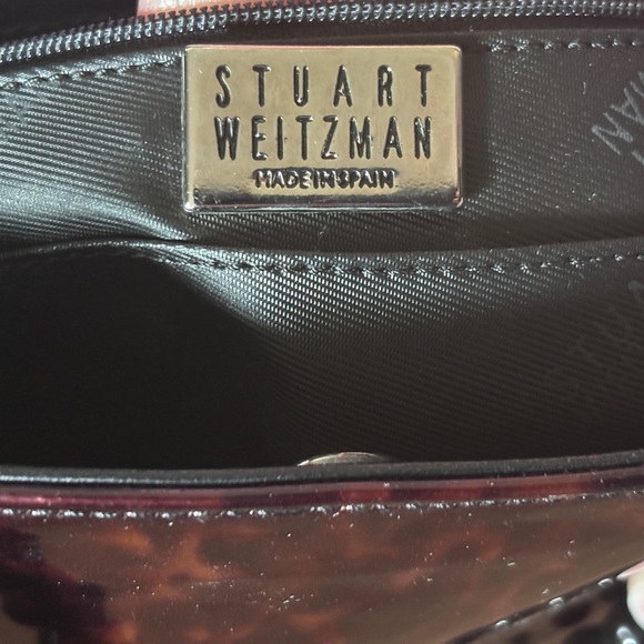 Vintage Stuart Weitzman Structured Tortoise Print Tote Handbag - Picture 4 of 9